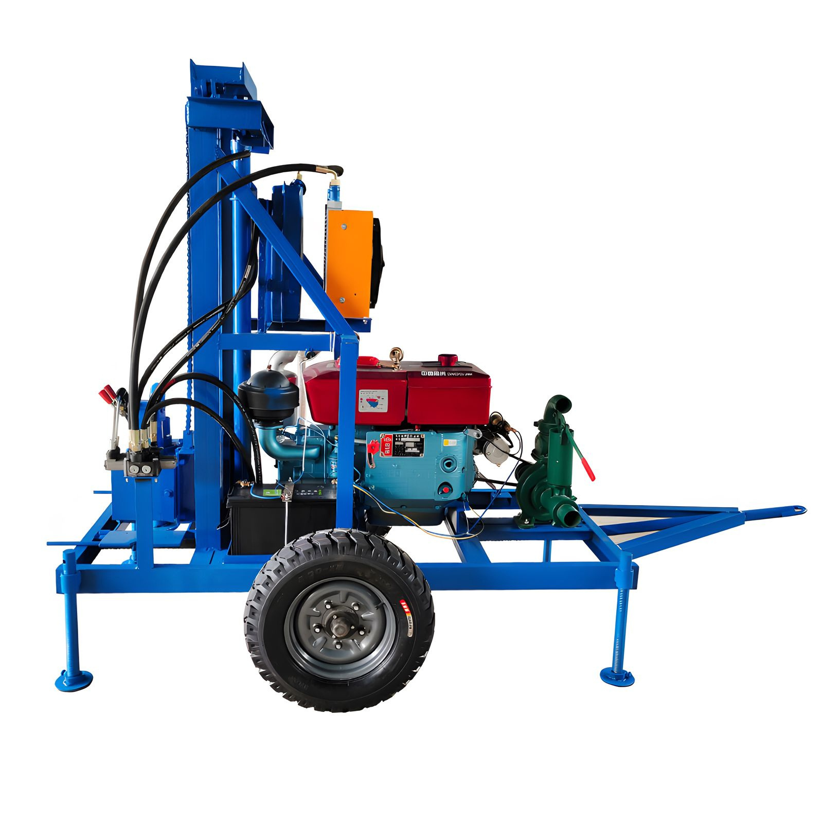 30m to 120m drilling depth water well drilling rig machine with drill pipes and bits for farm irrigation for sale