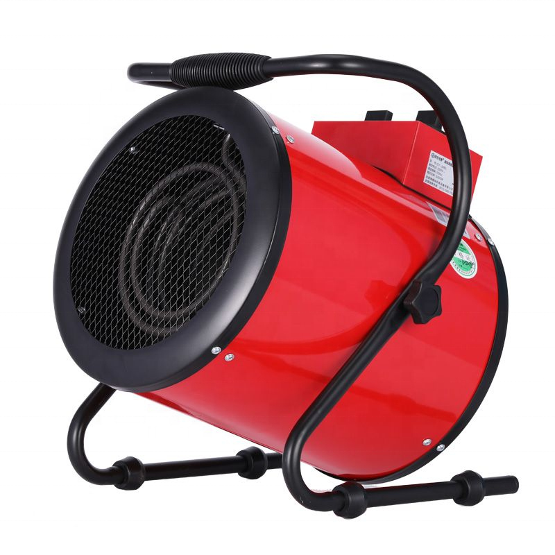 Portable electric industrial forced air fan heaters for indoor use