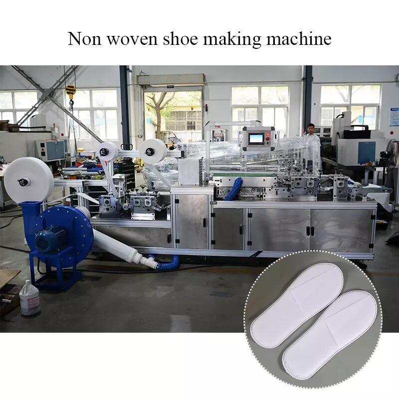 Disposable Hotel Bath Terry Slipper Making Machine Automatic High Output Ultrasonic Non Woven Shower Shoes Making Machine