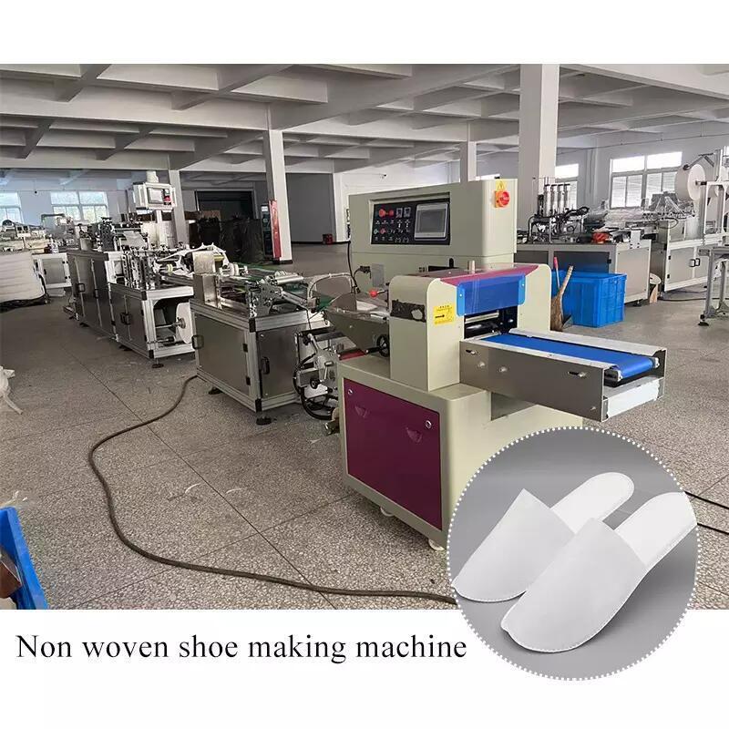 Disposable Hotel Bath Terry Slipper Making Machine Automatic High Output Ultrasonic Non Woven Shower Shoes Making Machine