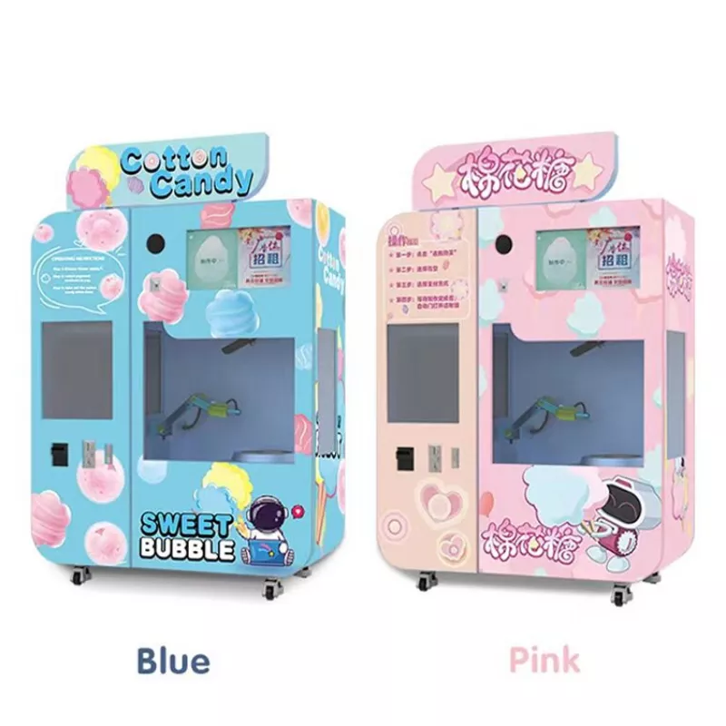 Automatic Cotton Floss Sugar Cotton Candy Making Vending Machine Touch Screen Soft Coton Candy Machine For Kids