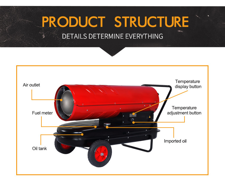 220-240V 50Hz 20kW High Quality Indirectly Greenhouse Oil Diesel Heater Fan FOR Chicken Farm Poultry
