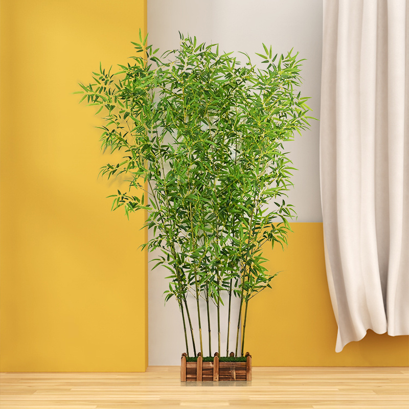 Fake Bamboo Simulation Bamboo Plants Indoor Partition Screen Living Room Hotel Landscape Bamboo Window Green Plant Decoration