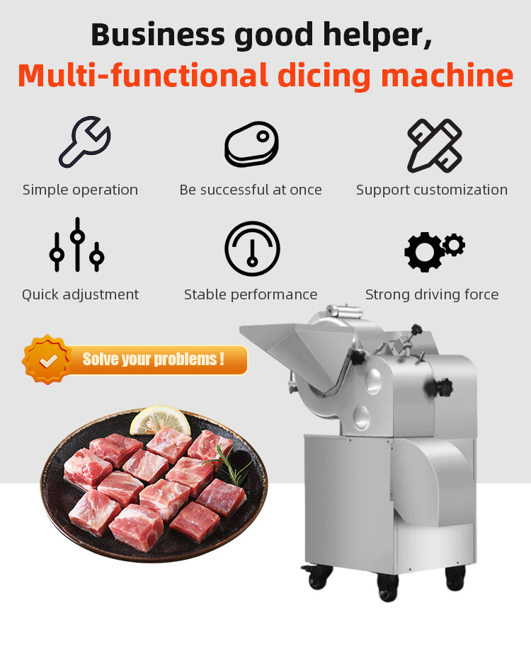 Chicken Breast Meat Cube Cutter Machine Beef Meat Cube Dice Cutting Machine Frozen Meat Cutter Food Chopper And Slicer