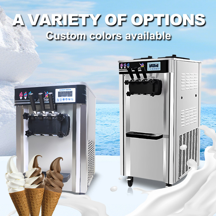 Professional Commercial Automatic Ice Cream Machine Maker 3 Flavor Soft Serve Ice Cream Machine