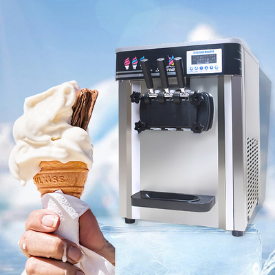 Desktop 25l/h Frozen Yogurt Fruit Electric Commercial 3 Flavor Soft Serve Ice Cream Maker Machine for Sale Milkshake Machine