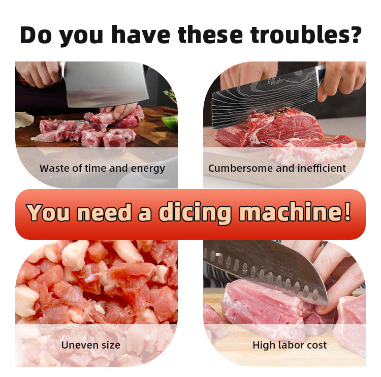 Chicken Breast Meat Cube Cutter Machine Beef Meat Cube Dice Cutting Machine Frozen Meat Cutter Food Chopper And Slicer