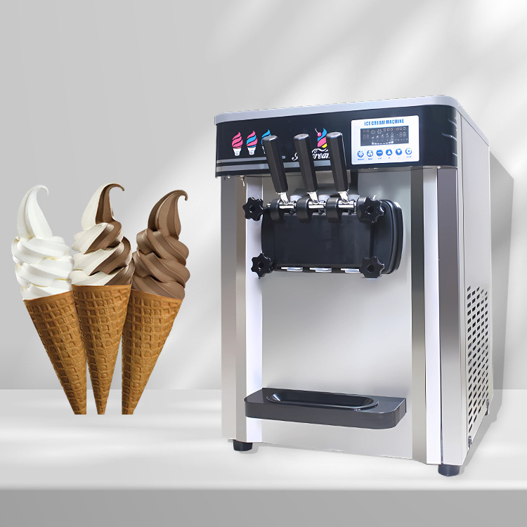 Professional Commercial Automatic Ice Cream Machine Maker 3 Flavor Soft Serve Ice Cream Machine