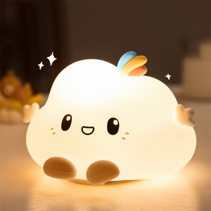 2023 Silicone Kids Toys Bedroom Clouds Lamp Table Light Rechargeable Gift Tap Type Clouds Nursery Bedside Lamp LED Night Light