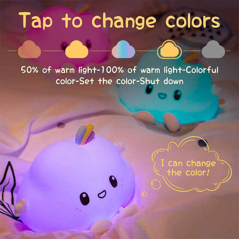 2023 Silicone Kids Toys Bedroom Clouds Lamp Table Light Rechargeable Gift Tap Type Clouds Nursery Bedside Lamp LED Night Light