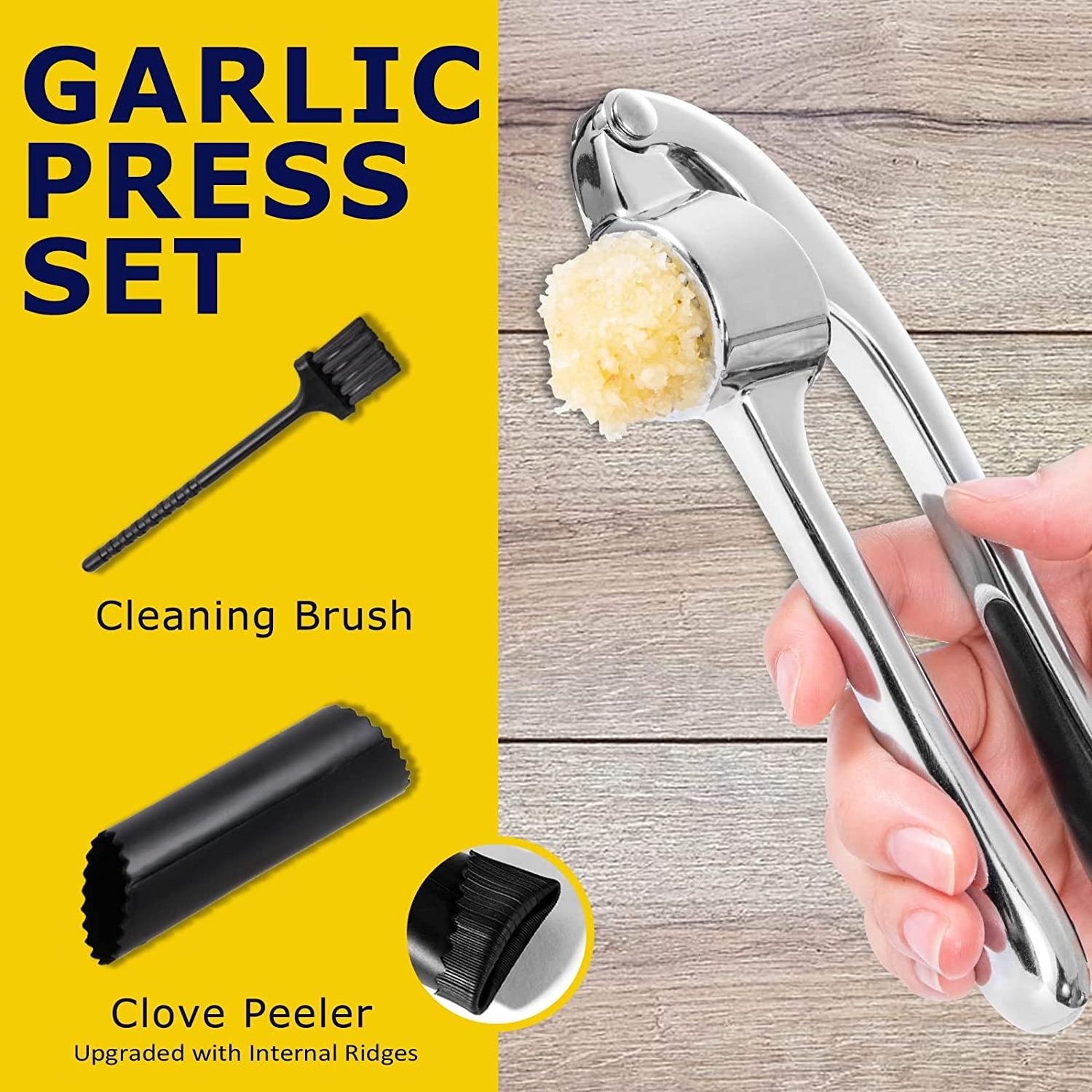 Best Selling Kitchen Tools Manual Garlic Crusher Zinc Alloy Garlic Press Crusher