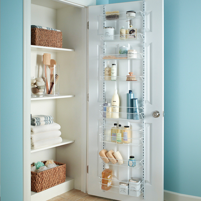 6-Tier Kitchen Spice Rack with 5 Baskets Pantry Shelf Organizer Over the Door Organizer