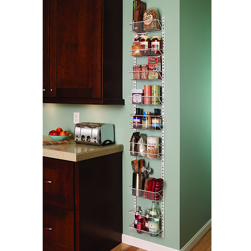 6-Tier Kitchen Spice Rack with 5 Baskets Pantry Shelf Organizer Over the Door Organizer