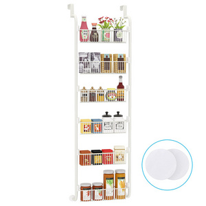 6-Tier Kitchen Spice Rack with 5 Baskets Pantry Shelf Organizer Over the Door Organizer