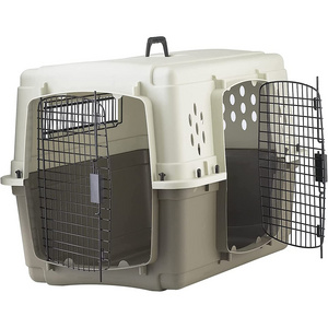 Factory Supply IATA Approved Dog Cat Aviation Cage Foldable Stackable Transport Pet Crate