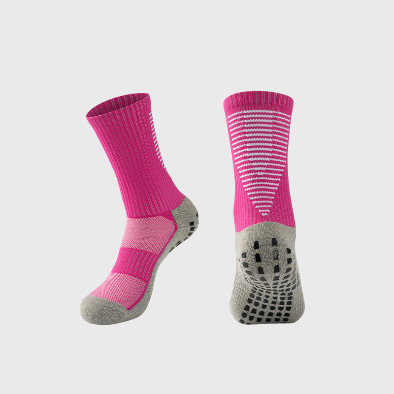 Custom football socks organic cotton pink knit sport anti grip socks soccer