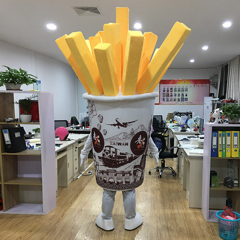 Customize costume of activity performance cartoon costume doll costume wearing french fries paper cup dolls cosplay props