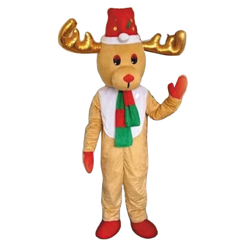 Cartoon snowman doll costume Santa Claus costume Walking cartoon doll head with Christmas elk costume