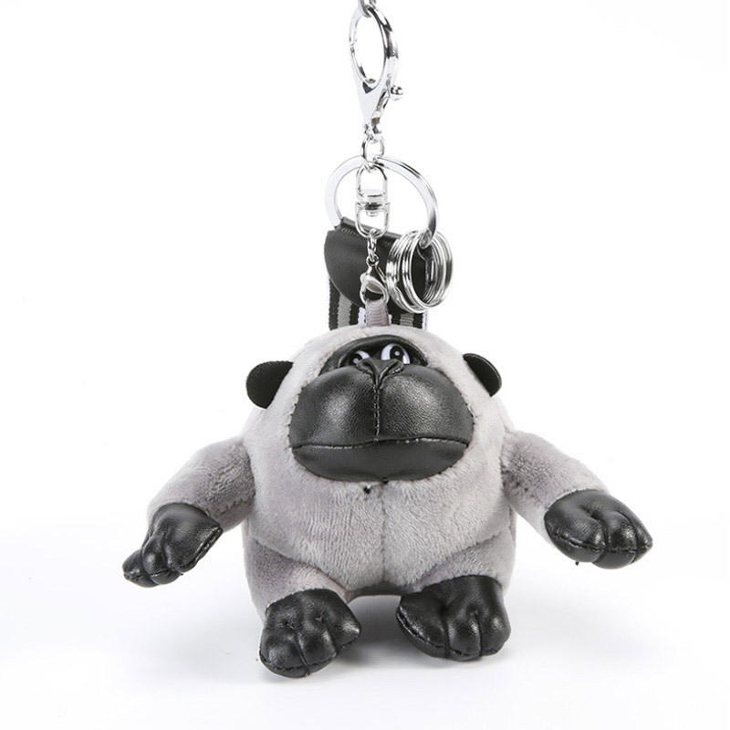 Custom toys keychain monkey keyrings plush toy bag hanging toy Gorilla stuffed soft monkey keychain