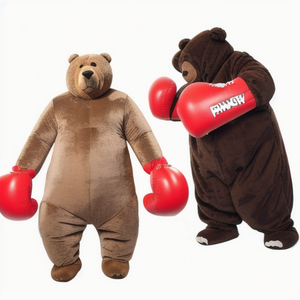 Custom Inflatable Costume Plush Brown Bear Costumes Mascot Gorilla Furry Giant Boxing Bear Adult Party Cosplay Suit