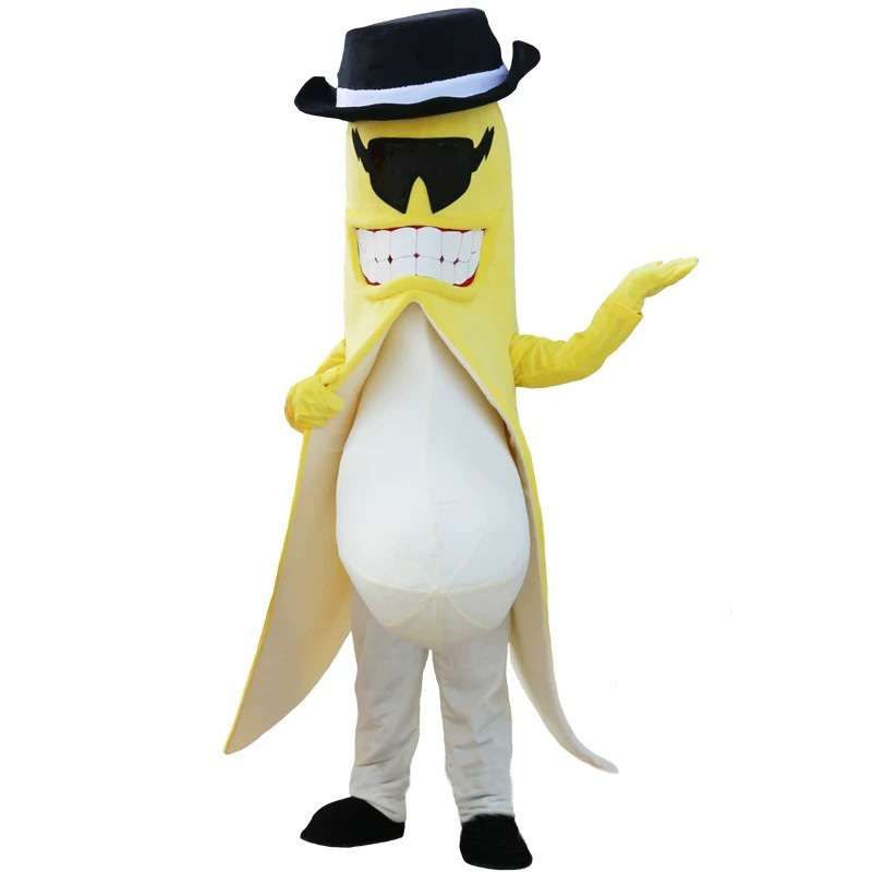 Factory OEM ODM Custom Soft Plush Banana Mascot Costume Animal 3D Design Bubble Carving Cartoon Mascot Clothing