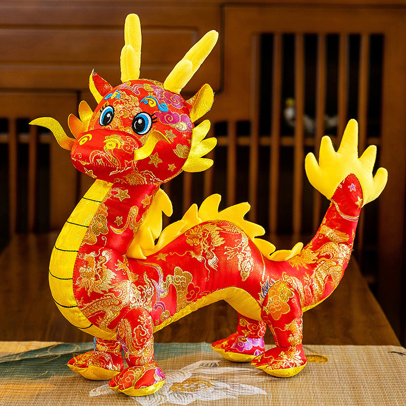 Custom Plush Toys Animal Dolls Plushies Zodiac Dragon Year Doll Mascot Soft Stuffed Chinese Dragon Toy