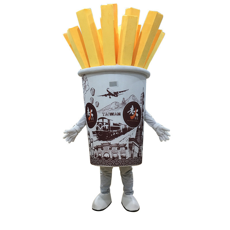 Customize costume of activity performance cartoon costume doll costume wearing french fries paper cup dolls cosplay props