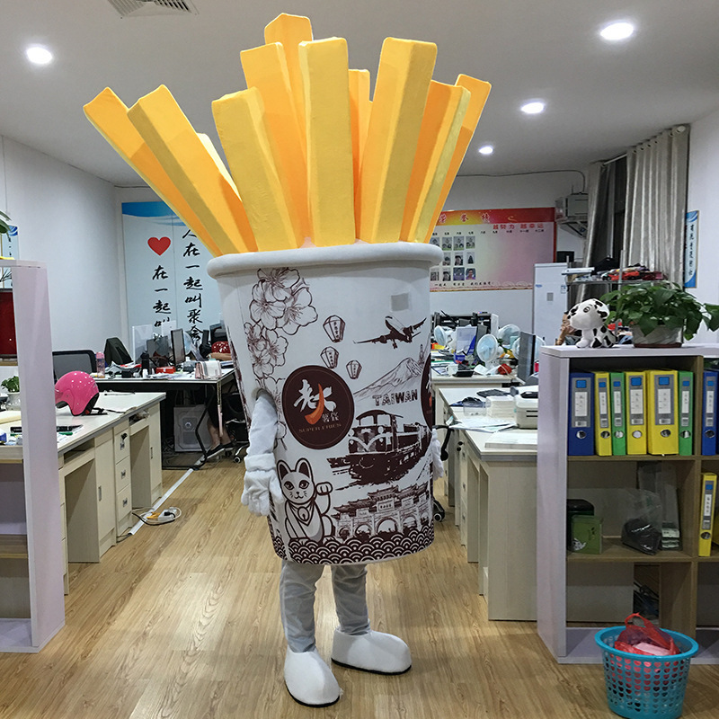 Customize costume of activity performance cartoon costume doll costume wearing french fries paper cup dolls cosplay props