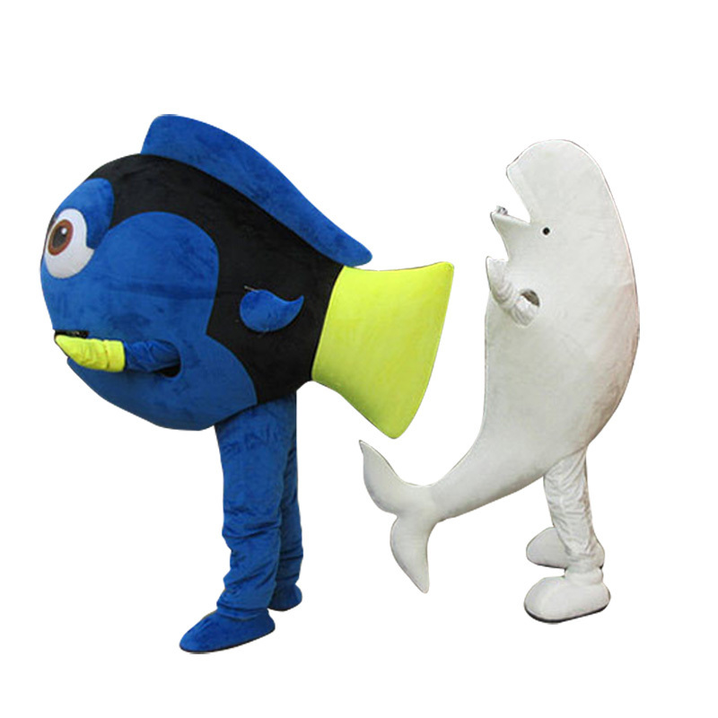 Custom ocean whale dolphin cartoon figure costume adult walking props animal mascot clothing doll stage performance costume