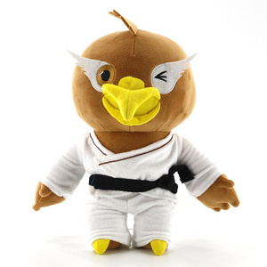 Custom eagle baby plush toy cute animal plush toy taekwondo doll giveaway