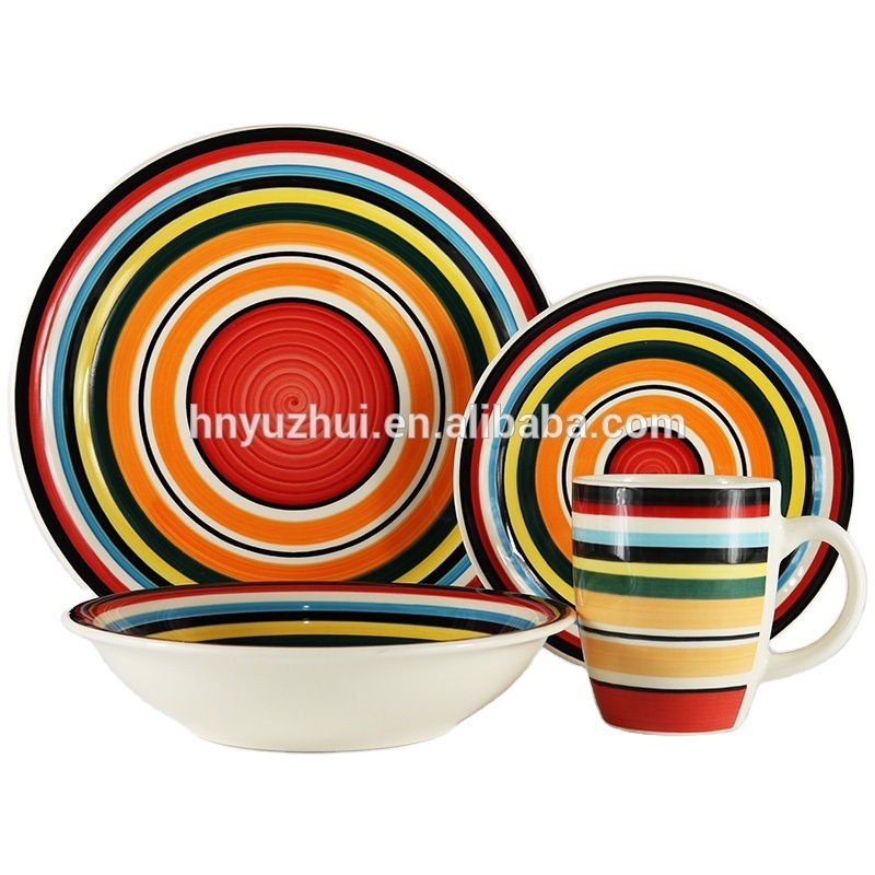 colorful mexican ceramic dinnerware sets 24 pcs/ 24pcs pakistan dinnerware set