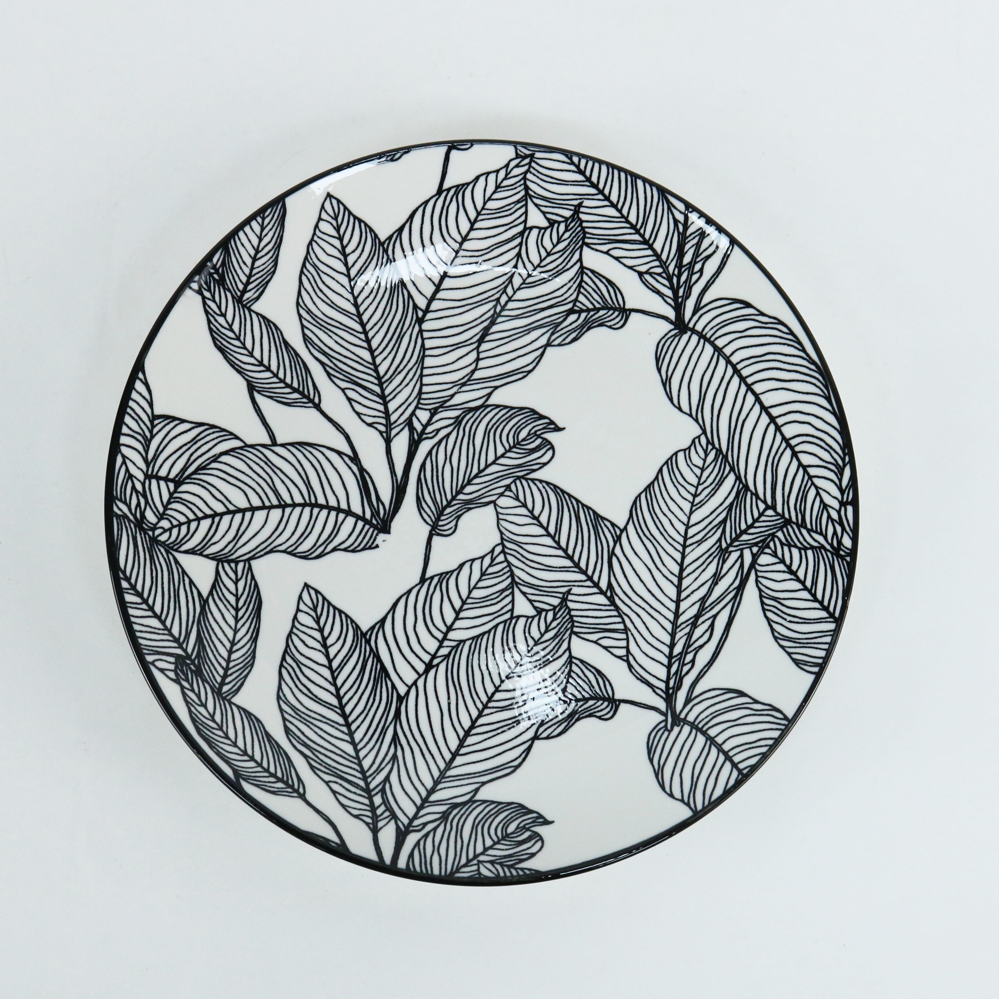 12pc decal round plate porcelain ceramic tableware for home use