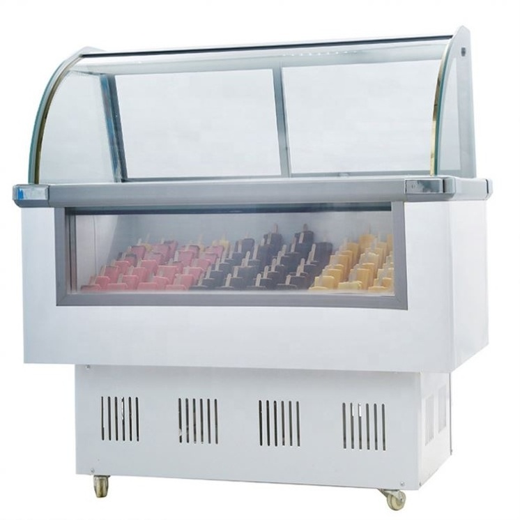 Latest Design Double Deck Ice Cream Display Freezer Stickers Guangdong