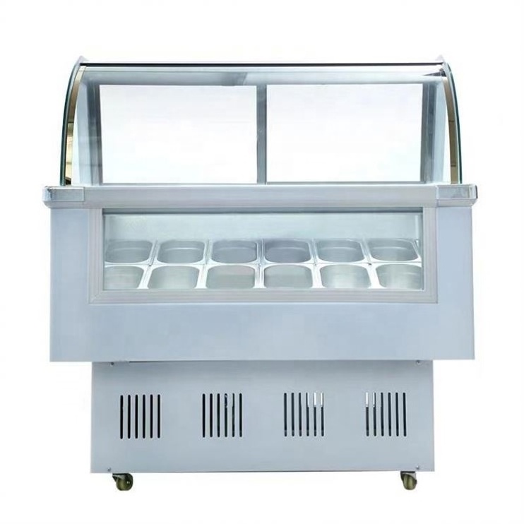 Latest Design Double Deck Ice Cream Display Freezer Stickers Guangdong