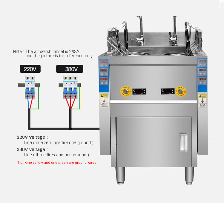 Commercial Industrial Noodle Boiler Machine Pasta Cooking machine 3/6 Heads Automatic Lift-up Electric Gas Noodle Cooker