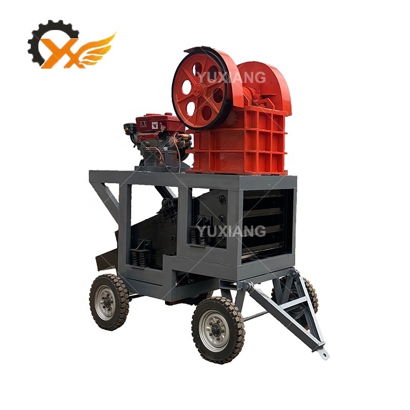 Rock Diesel Engine Jaw Crusher with Vibrating Screen and Mobile Jaw Crusher Plate Hot Sale Portable Small Used Mobile Stone