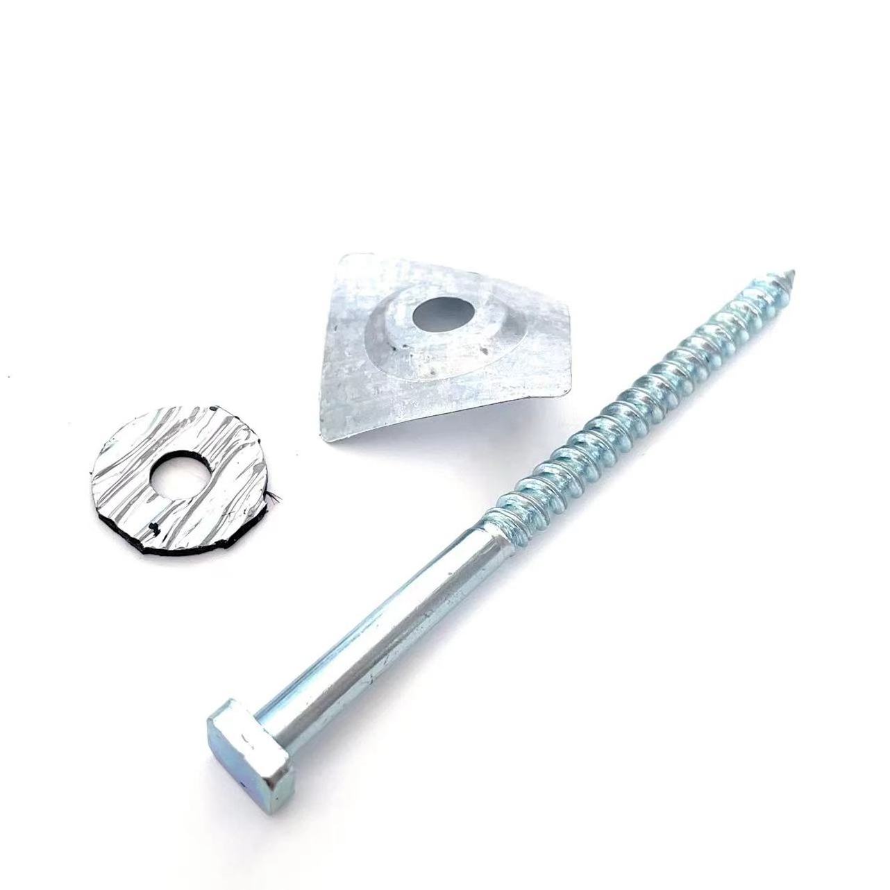 Wholesales Carbon steel Zinc Plated Square Head Umbrella Thread  tapping Screws with steel rubber washers