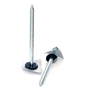 Wholesales Carbon steel Zinc Plated Square Head Umbrella Thread  tapping Screws with steel rubber washers