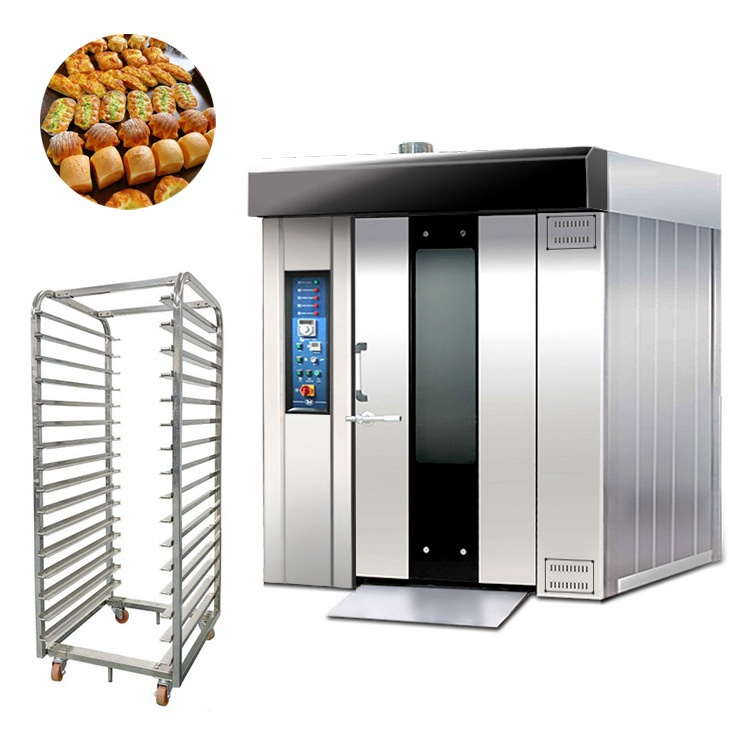 64 - Tray Rotary Oven Price Gas Electric Big Rotating Bakery Rotary Rack Oven  Baking Loaf Bread Bakery Industrial Oven