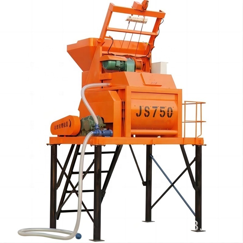 JS750 Ready-Mixed Concrete Mixer Skid Steer Bucket Cement Mortar Mixer 0.75M3 Capacity Commercial Concrete Mixer