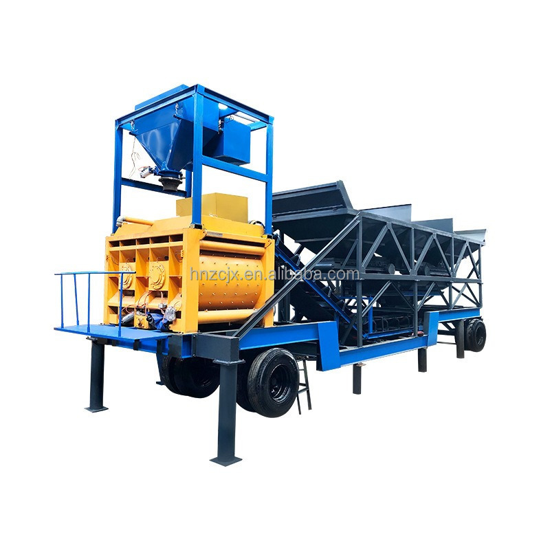 Yhzs75 China 75M3/H Capacity  Ready For Delivery Forced Mobile Concrete Batching Plant For Road Construction