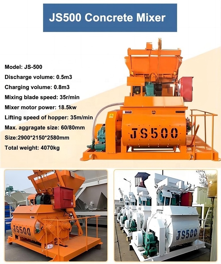 2000L Js2000 Double Horizontal Shaft Forced Cement Mixing Machine 2 Yard Concrete Mixer Trailer For Sale In Saudi Arabia