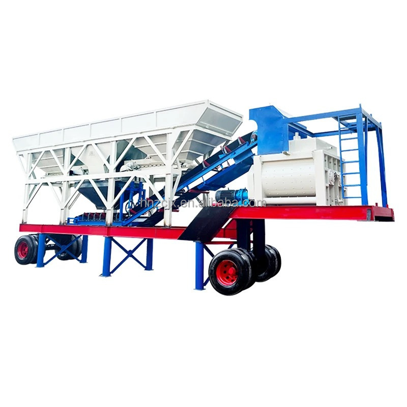 Yhzs75 China 75M3/H Capacity  Ready For Delivery Forced Mobile Concrete Batching Plant For Road Construction