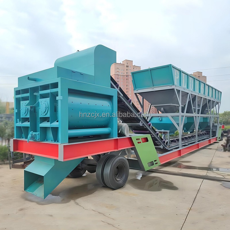 Yhzs75 Mini Portable Forced Mixing 75M3 Per Hour Mobile Concrete Batching Plant Outdoor Concrete Plant In Nigeria