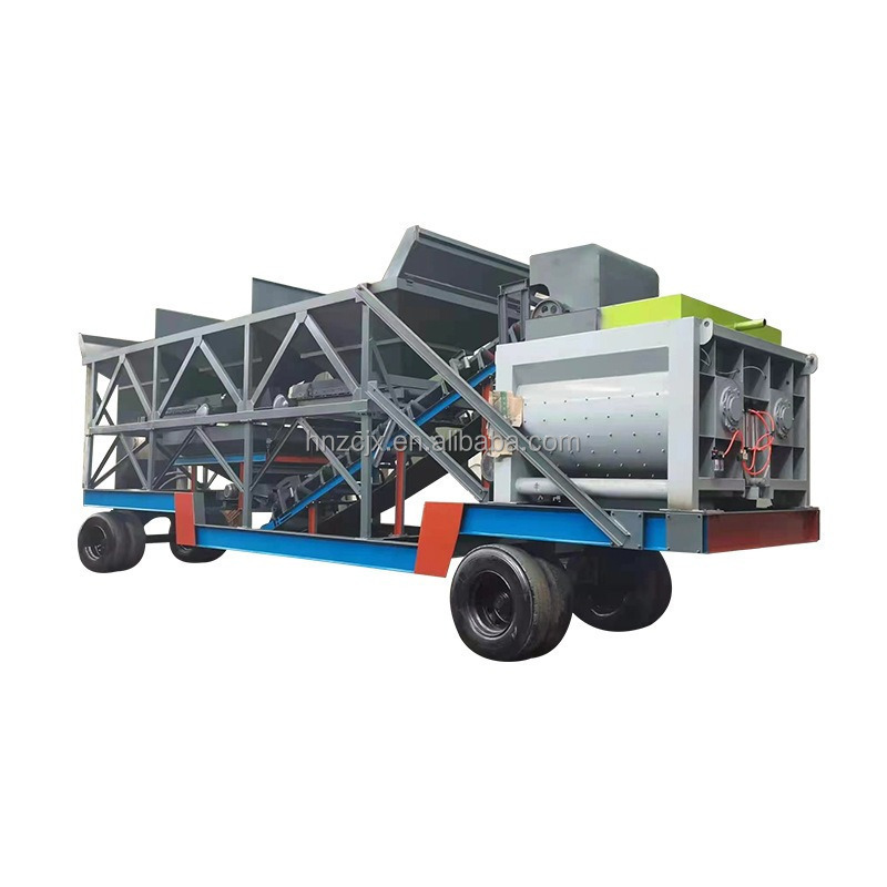 Yhzs75 Mini Portable Forced Mixing 75M3 Per Hour Mobile Concrete Batching Plant Outdoor Concrete Plant In Nigeria