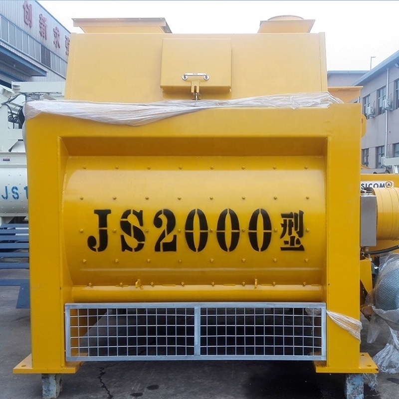 2000L Js2000 Double Horizontal Shaft Forced Cement Mixing Machine 2 Yard Concrete Mixer Trailer For Sale In Saudi Arabia