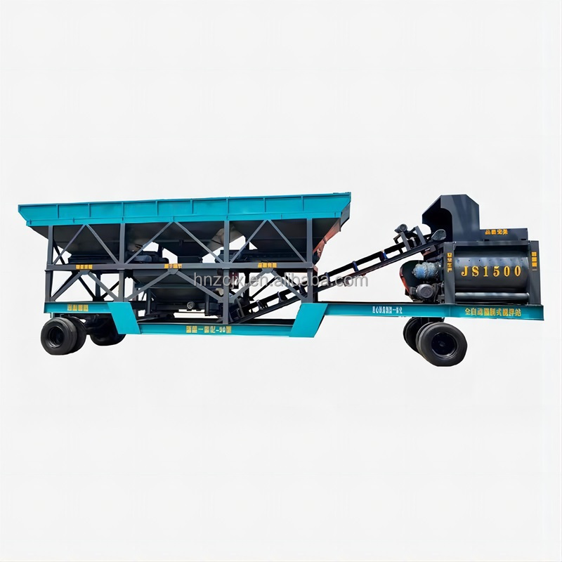 Yhzs75 Mini Portable Forced Mixing 75M3 Per Hour Mobile Concrete Batching Plant Outdoor Concrete Plant In Nigeria