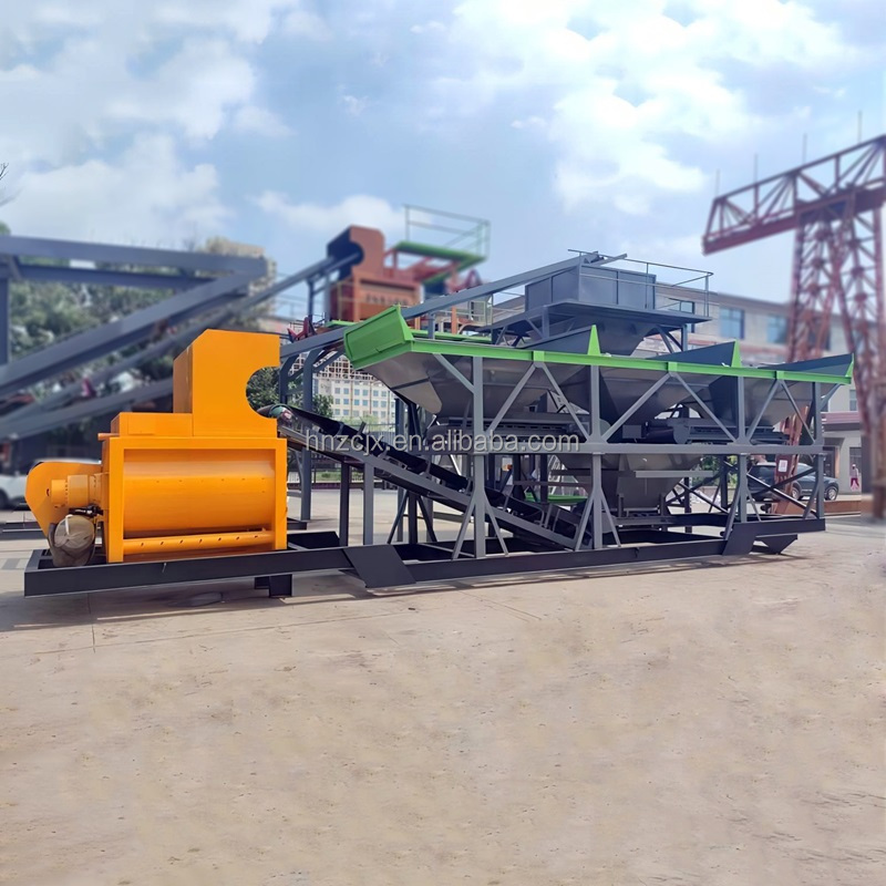 Yhzs75 China 75M3/H Capacity  Ready For Delivery Forced Mobile Concrete Batching Plant For Road Construction