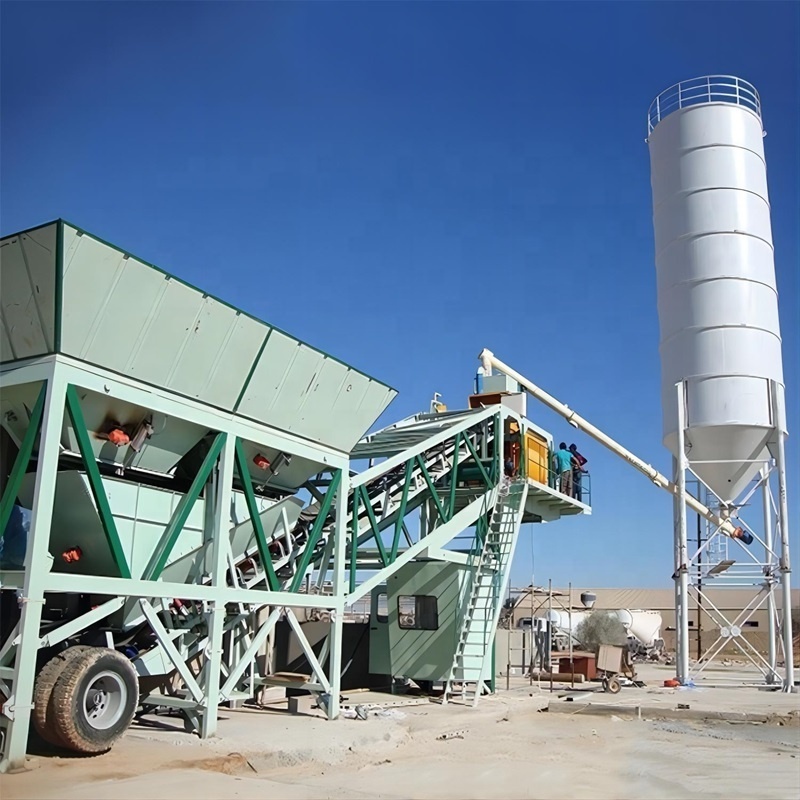 Automatic PLC Control System Aggregate Batcher 60Cbm Mobile Concrete Batching Plant Price In Pakistan