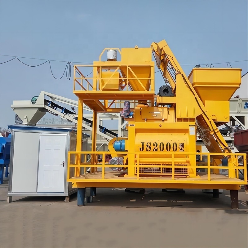 2000L Js2000 Double Horizontal Shaft Forced Cement Mixing Machine 2 Yard Concrete Mixer Trailer For Sale In Saudi Arabia